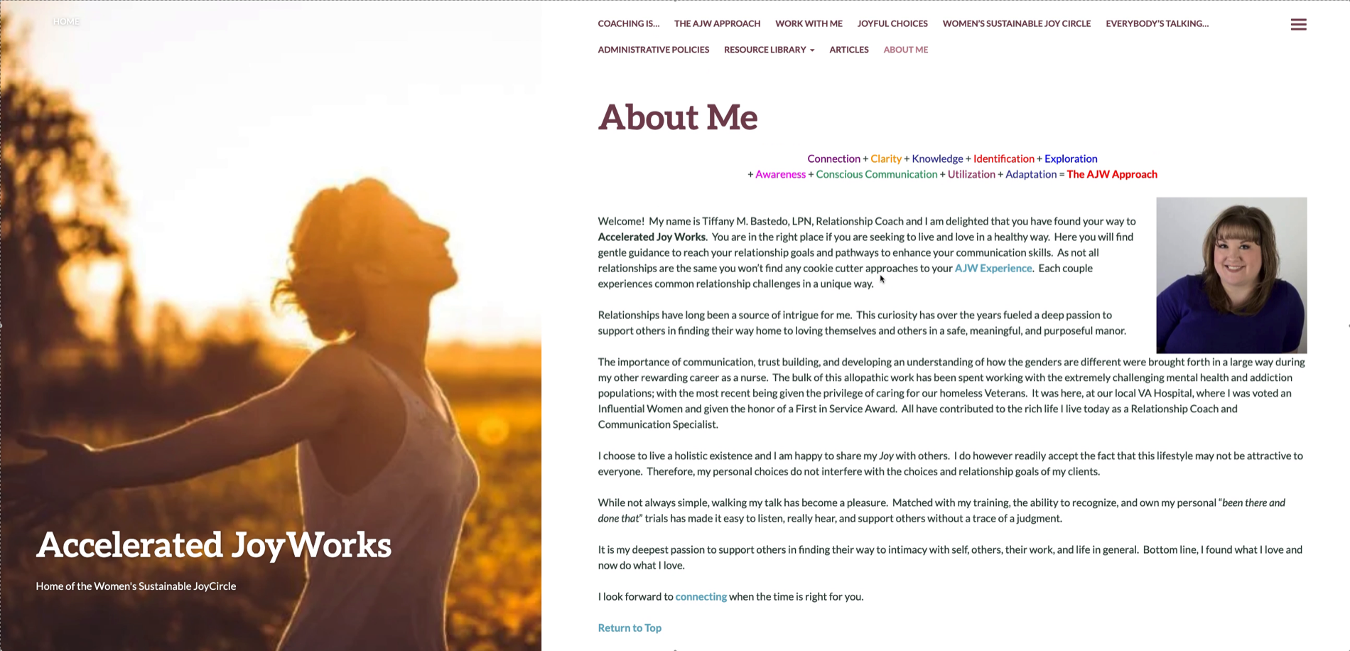 Accelerated JoyWorks — original About Me section
